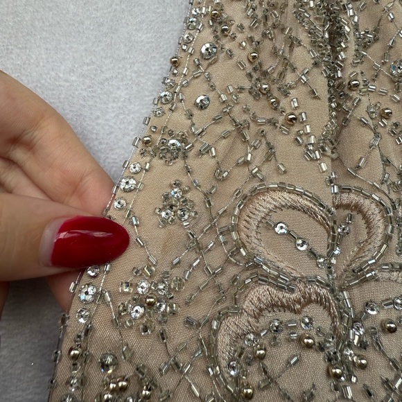 Stephen Yearick soft pink halter maxi beaded top dress - Picture 10 of 15